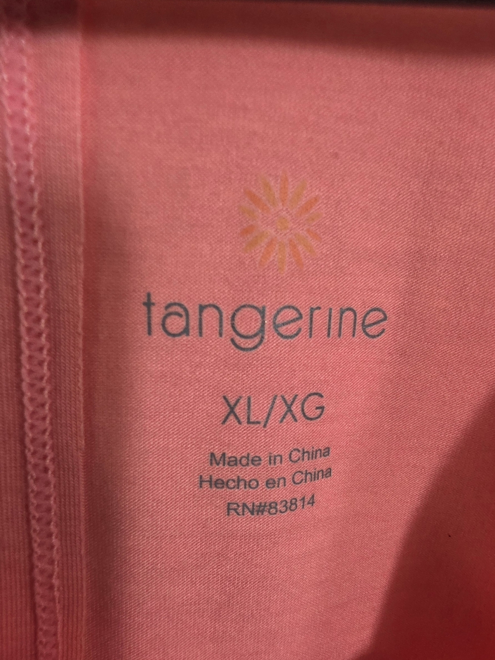Tangerine Coral Scoop Neck Short Sleeve Tee - Picture 3 of 3